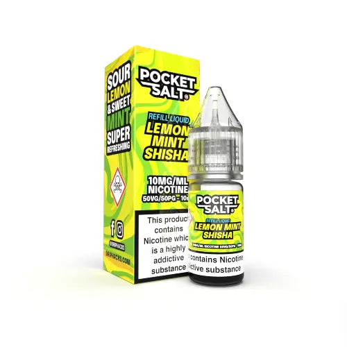 Lemon Mint Shisha Nic Salt E-Liquid by Pocket Salt By Drip Hacks 10ml - Absolute Vape