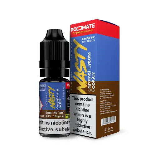 Caramel Cream Cookies Nic Salt E-Liquid by Nasty Podmate 10ml - Absolute Vape