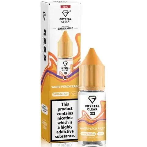 White Peach Razz Nic Salt E-Liquid by Crystal Clear Bar Salts 10ml - Absolute Vape