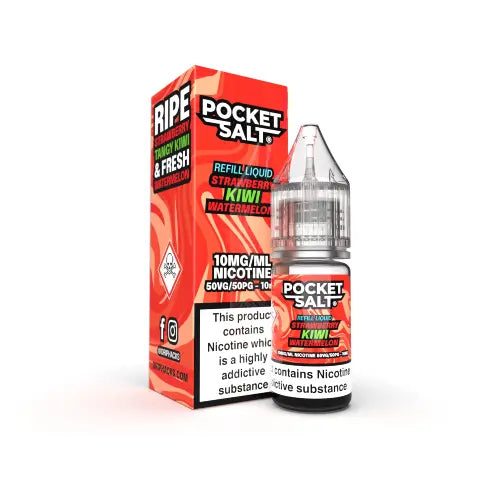 Strawberry Kiwi Watermelon Nic Salt E-Liquid by Pocket Salt By Drip Hacks 10ml - Absolute Vape