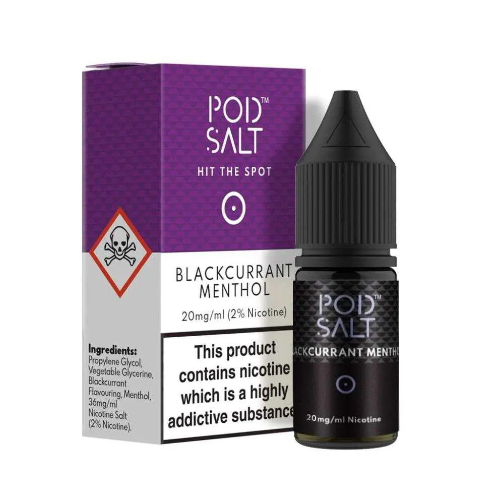Blackcurrant Menthol Nic Salt E-Liquid by Pod Salt 10ml - Absolute Vape