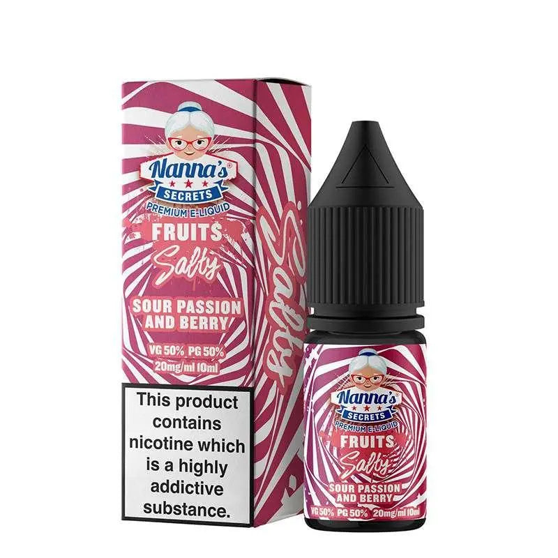 Sour Passion And Berry Nic Salt E-liquid by Nannas Secret Salt 10ml - Absolute Vape