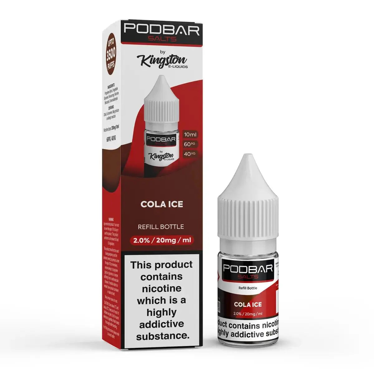 Cola Ice Nic Salt E-Liquid by PodBar Salts By Kingston 10ml - Absolute Vape