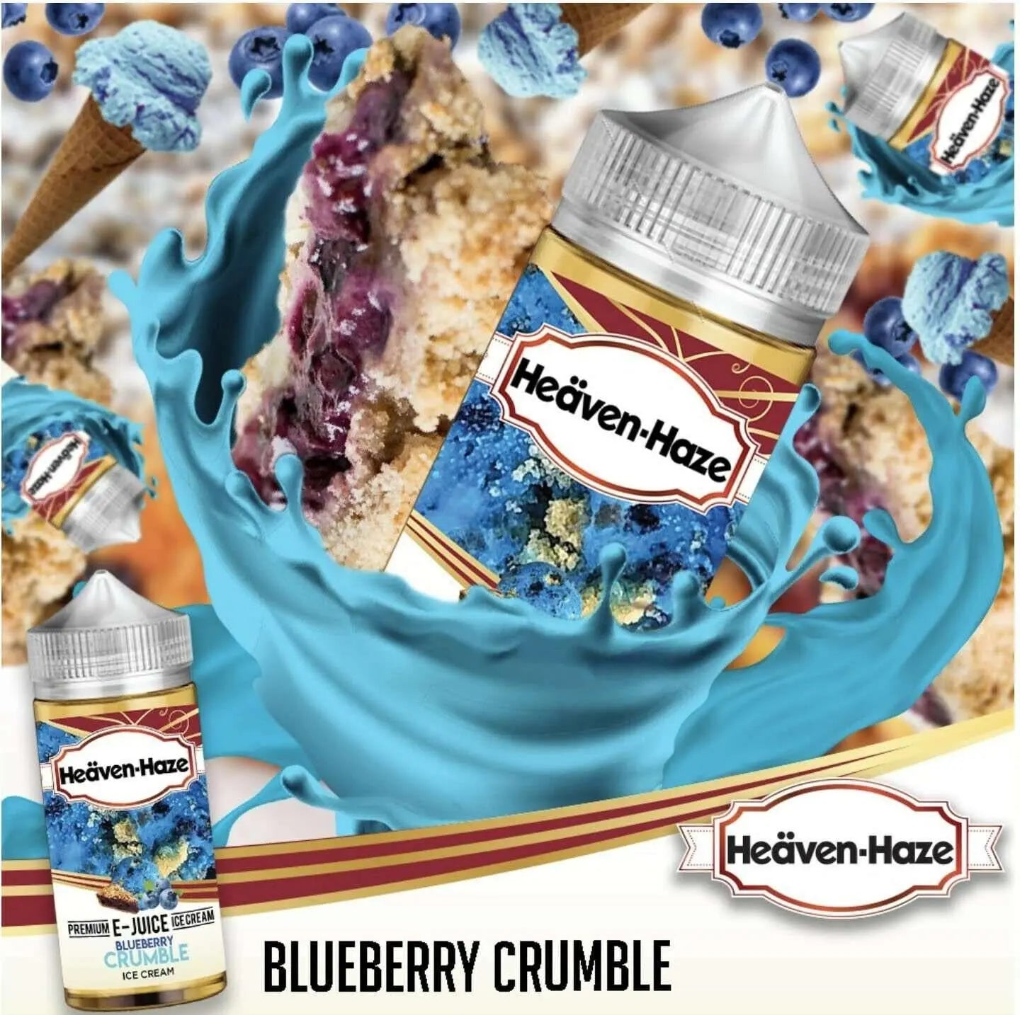 Heaven Haze E Liquid - Blueberry Crumble - 100ml - Absolute Vape