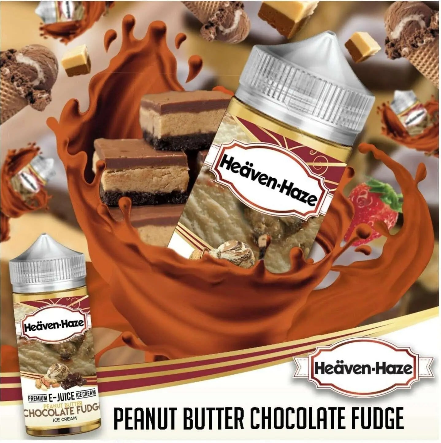 Heaven Haze E Liquid - Peanut Butter Chocolate Fudge - 100ml - Absolute Vape