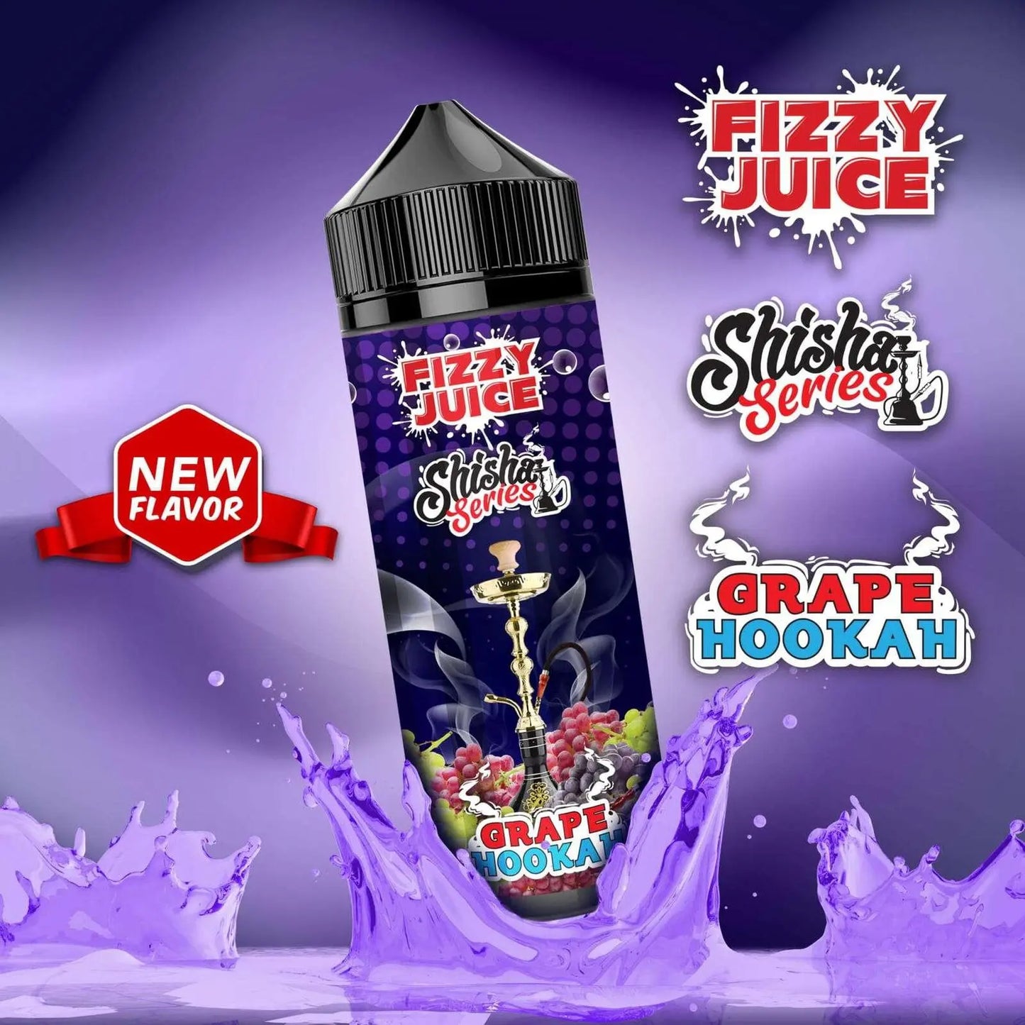 Grape Hookah Shisha Series Shortfill E-Liquid by Mohawk & Co Fizzy 100ml - Absolute Vape
