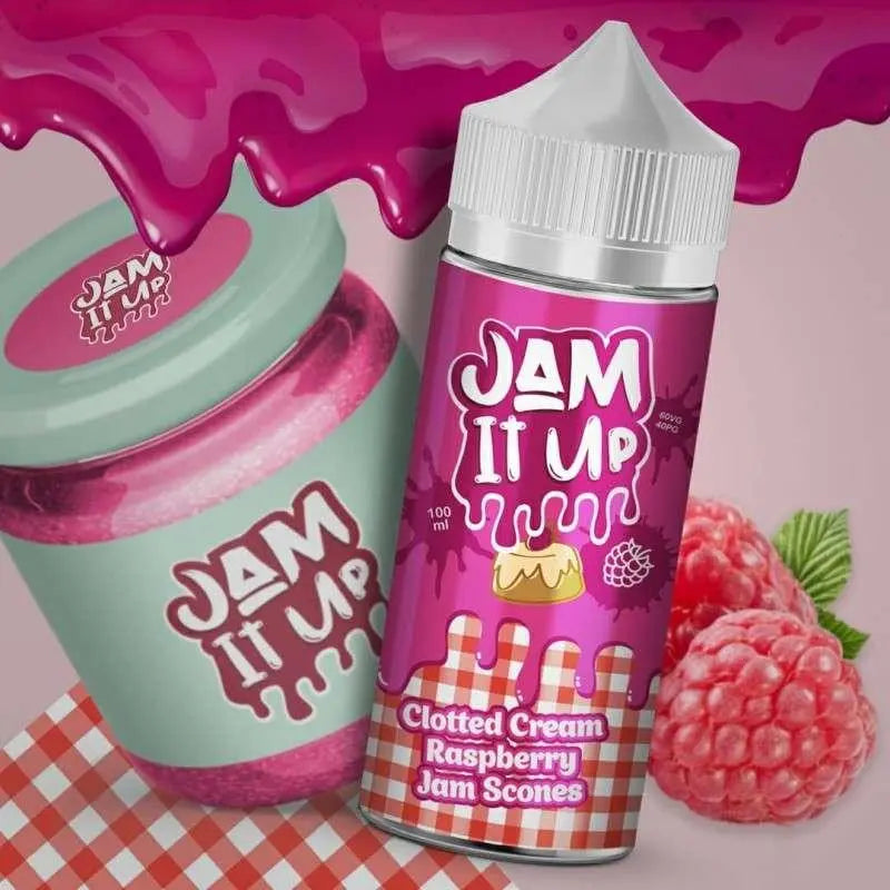 Jam It Up E liquid - Clotted Cream Raspberry Jam Scones - 100ml - Absolute Vape