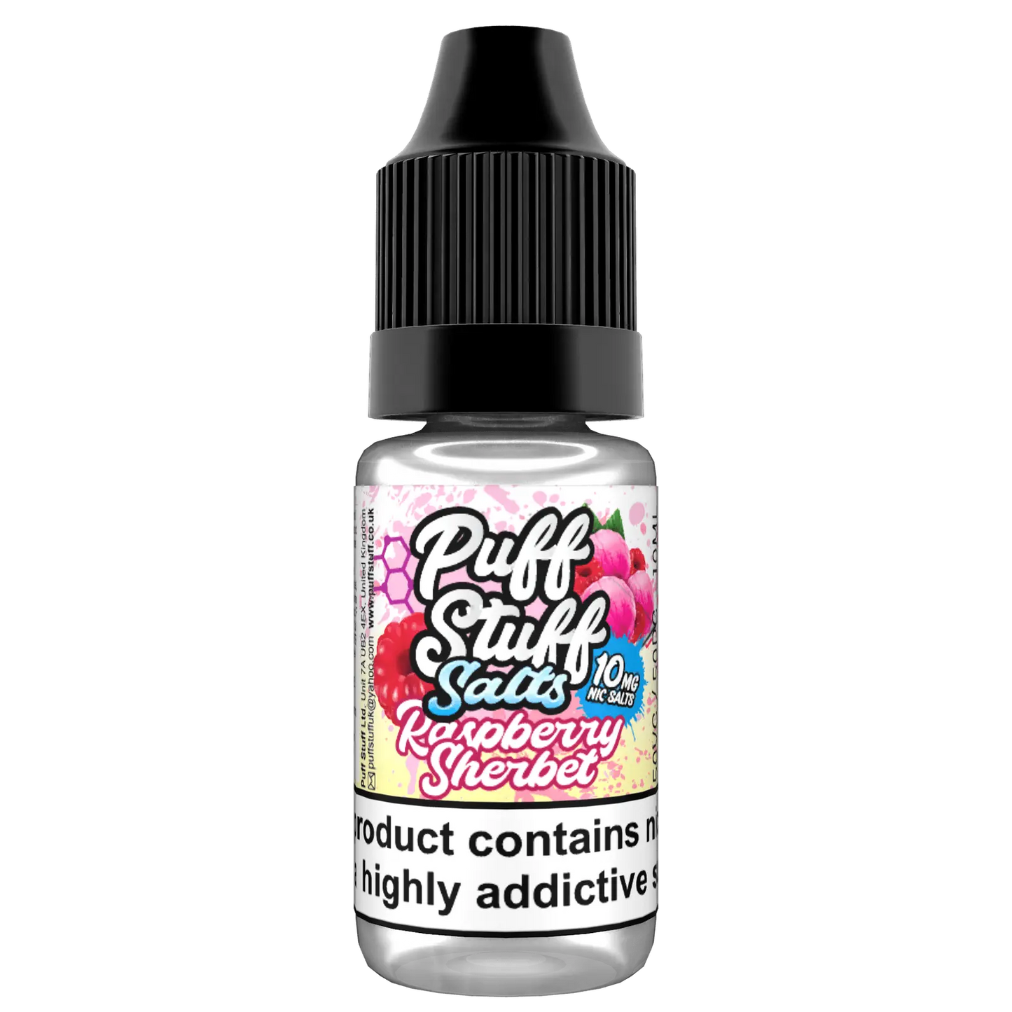 Puff Stuff Salts - Raspberry Sherbet - 10ml nic Salt