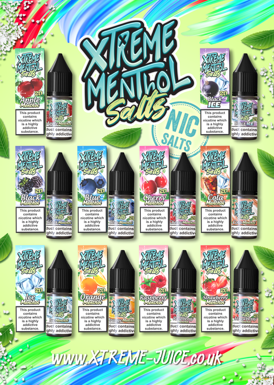 Black Ice Nic Salt E-Liquid - 10mg & 20mg By Xtreme Menthol Salts
