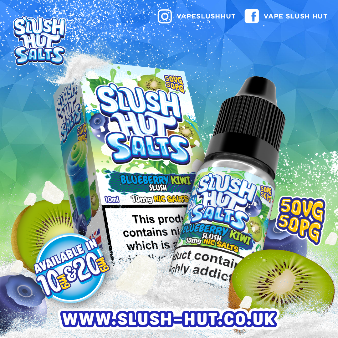Blueberry Kiwi Slush Nic Salt E-Liquid - 10mg & 20mg By Slush Hut Salts