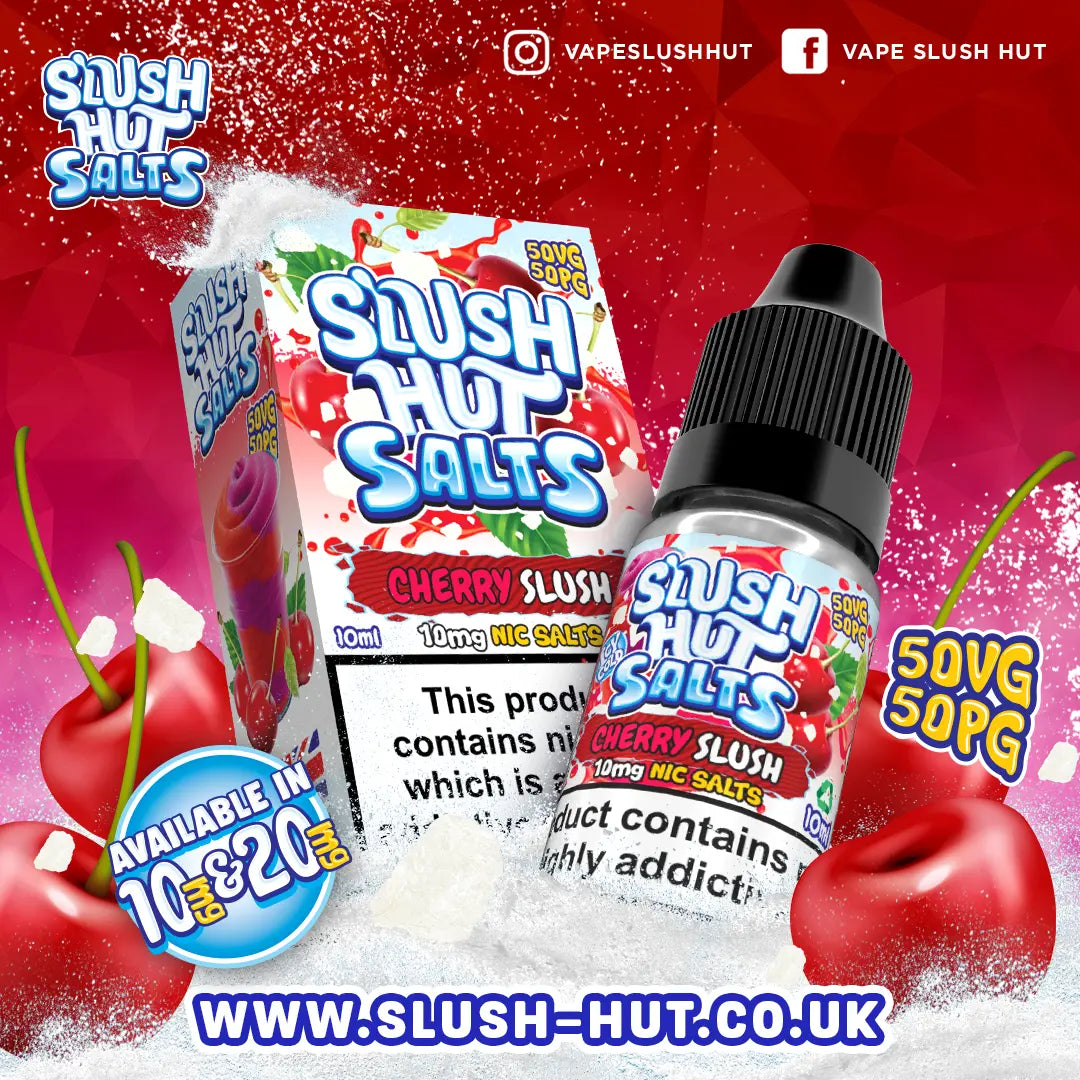 Cherry Slush Nic Salt E-Liquid 10ml - Slush Hut Salts 10mg & 20mg Slush Hut Salts