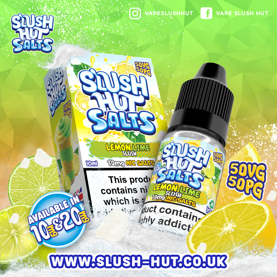 Lemon Lime Slush Nic Salt 10ml - Slush Hut Salts 10mg & 20mg