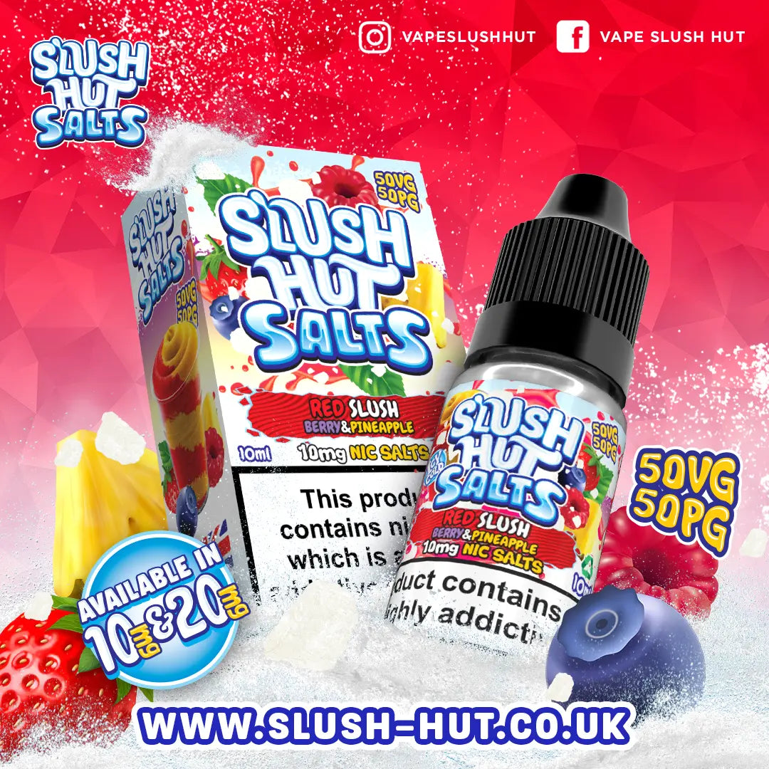 Red Slush Nic Salt E-Liquid 10ml - Slush Hut Salts 10mg & 20mg Slush Hut Salts