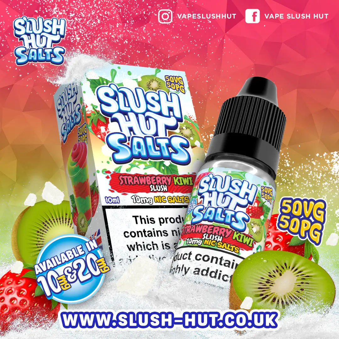Strawberry Kiwi Slush Nic Salt 10ml - Slush Hut Salts 10mg & 20mg Slush Hut Salts