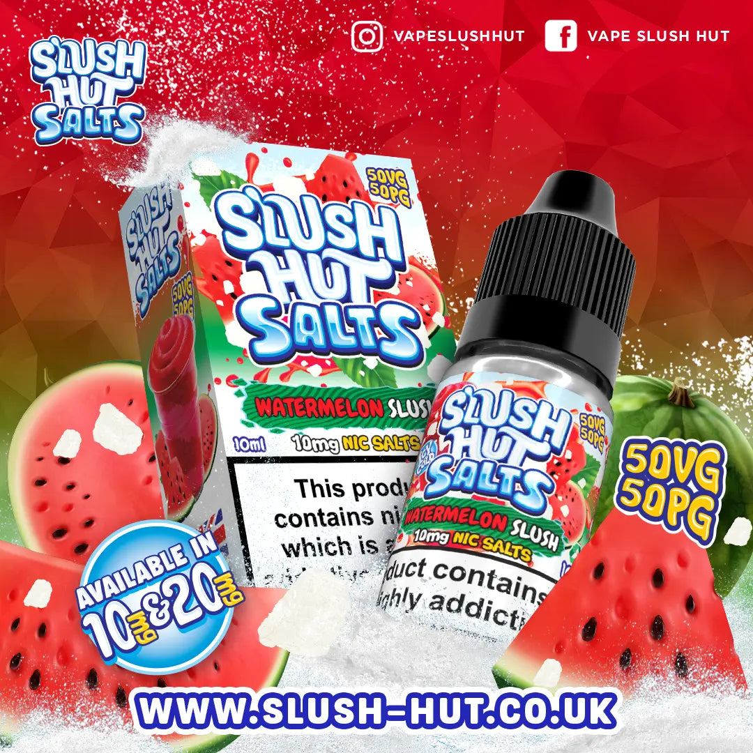 Watermelon Slush Nic Salt 10ml - Slush Hut Salts 10mg & 20mg Slush Hut Salts