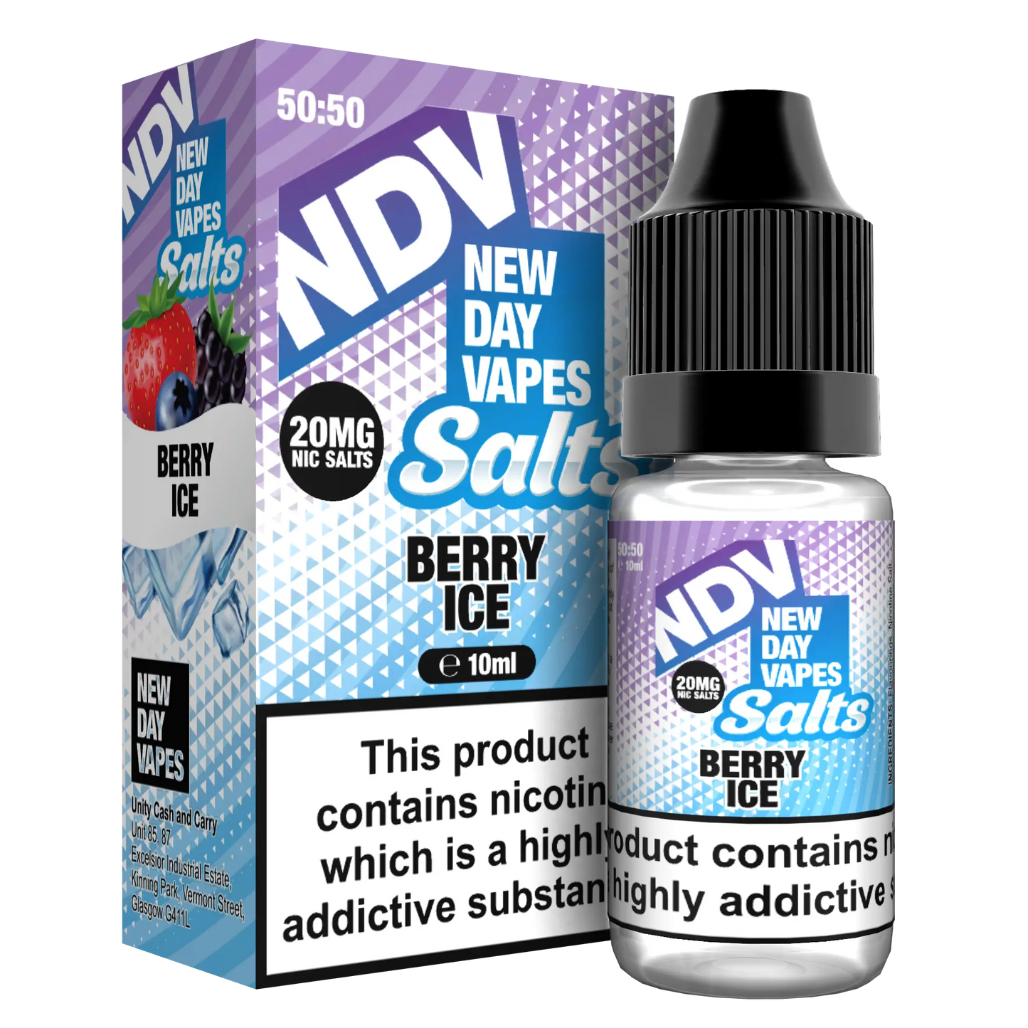 Berry Ice Nic Salt E-Liquid 10ml - NDV Salts 10mg & 20mg NDV Salts