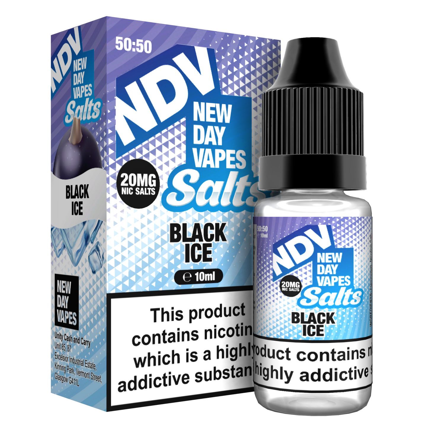 Black Ice Nic Salt E-Liquid 10ml - NDV Salts 10mg & 20mg NDV Salts