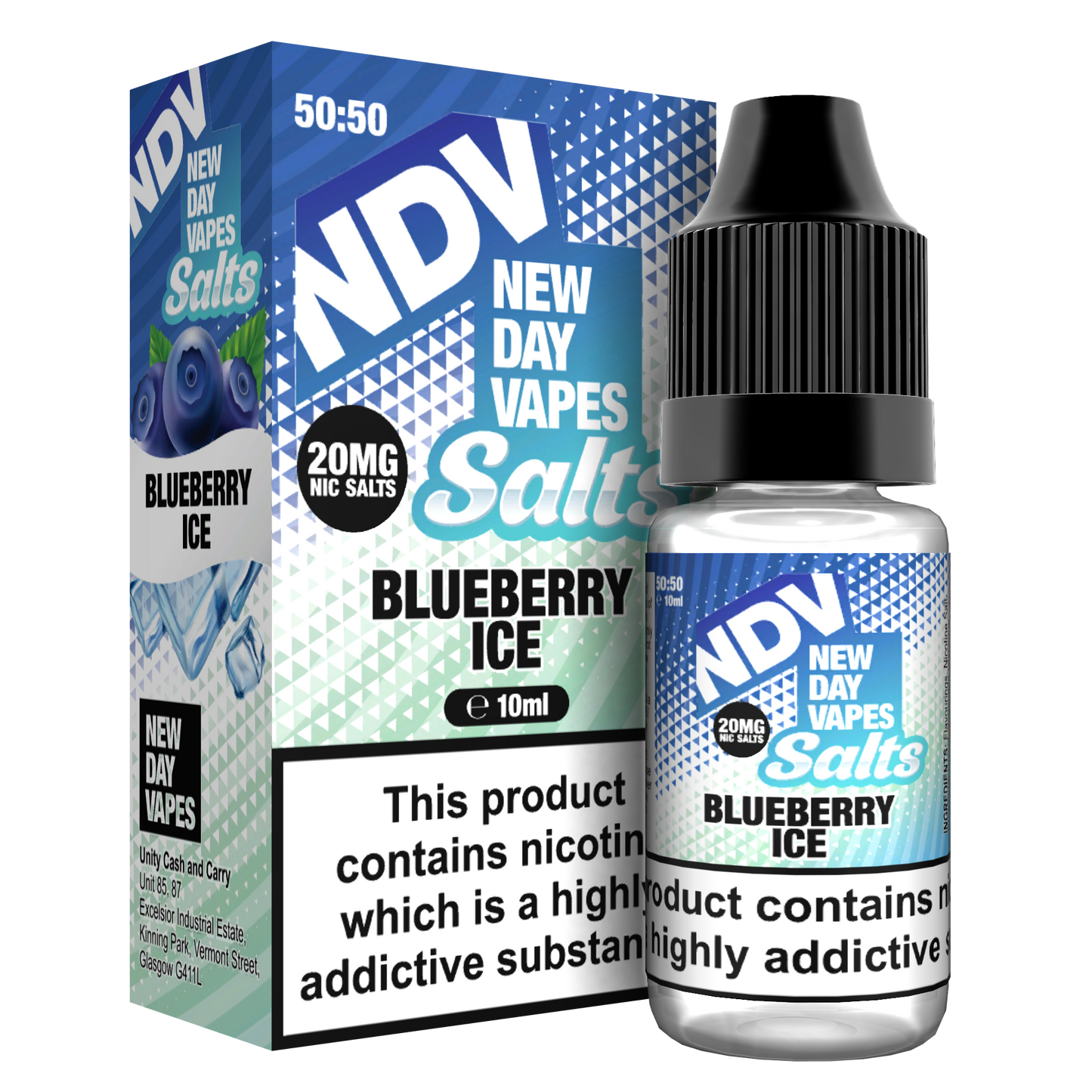 Blueberry Ice Nic Salts E-Liquid - 10mg & 20mg By NDV Salts