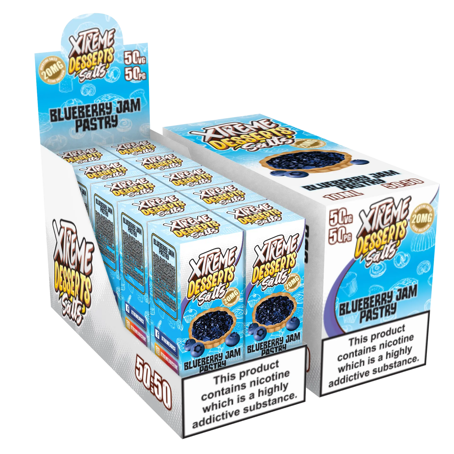 Blueberry Jam Pastry Nic Salt 10ml - Xtreme Desserts 10mg & 20mg Xtreme Desserts Salts