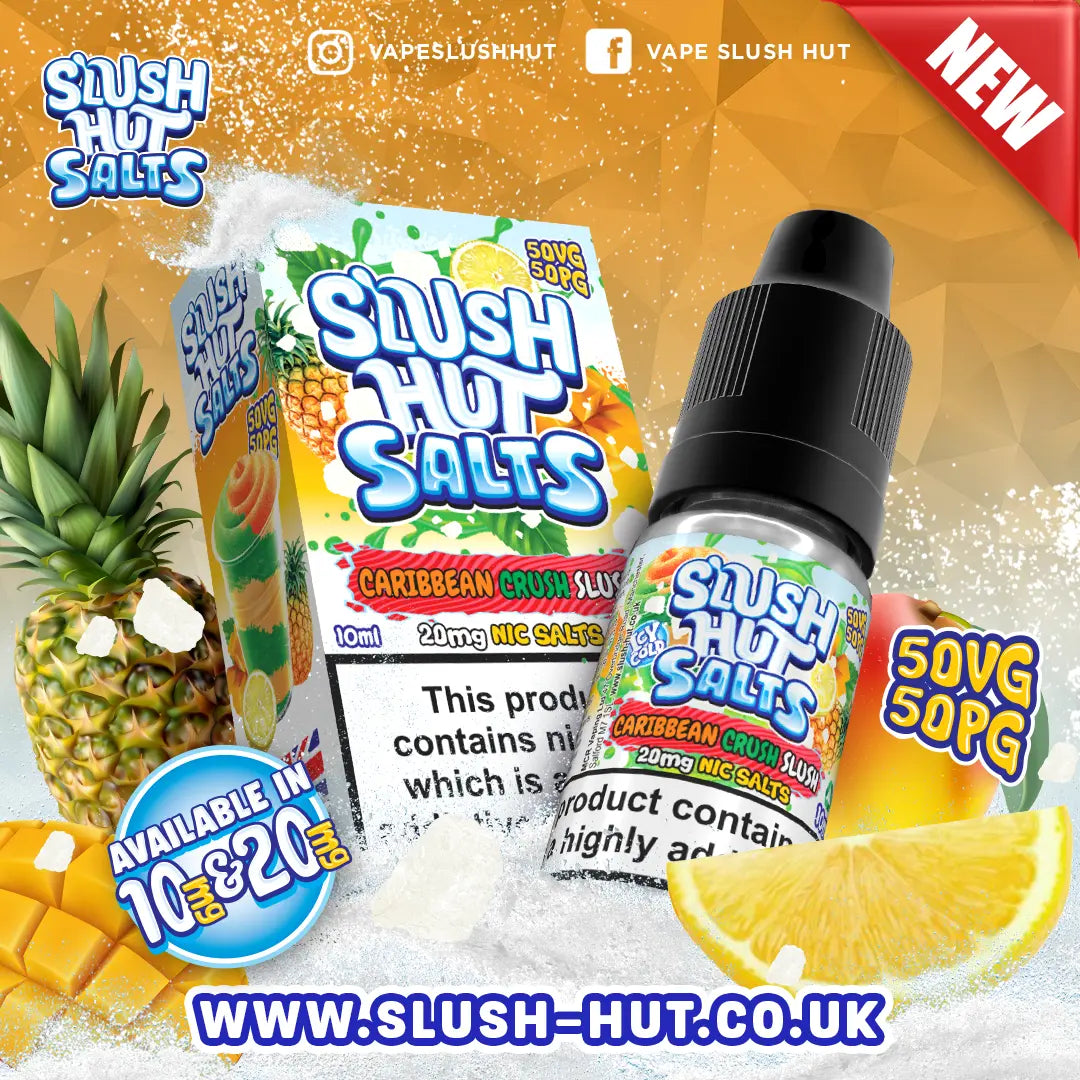 Caribbean Crush Slush Nic Salt 10ml - Slush Hut Salts 10mg & 20mg Slush Hut Salts