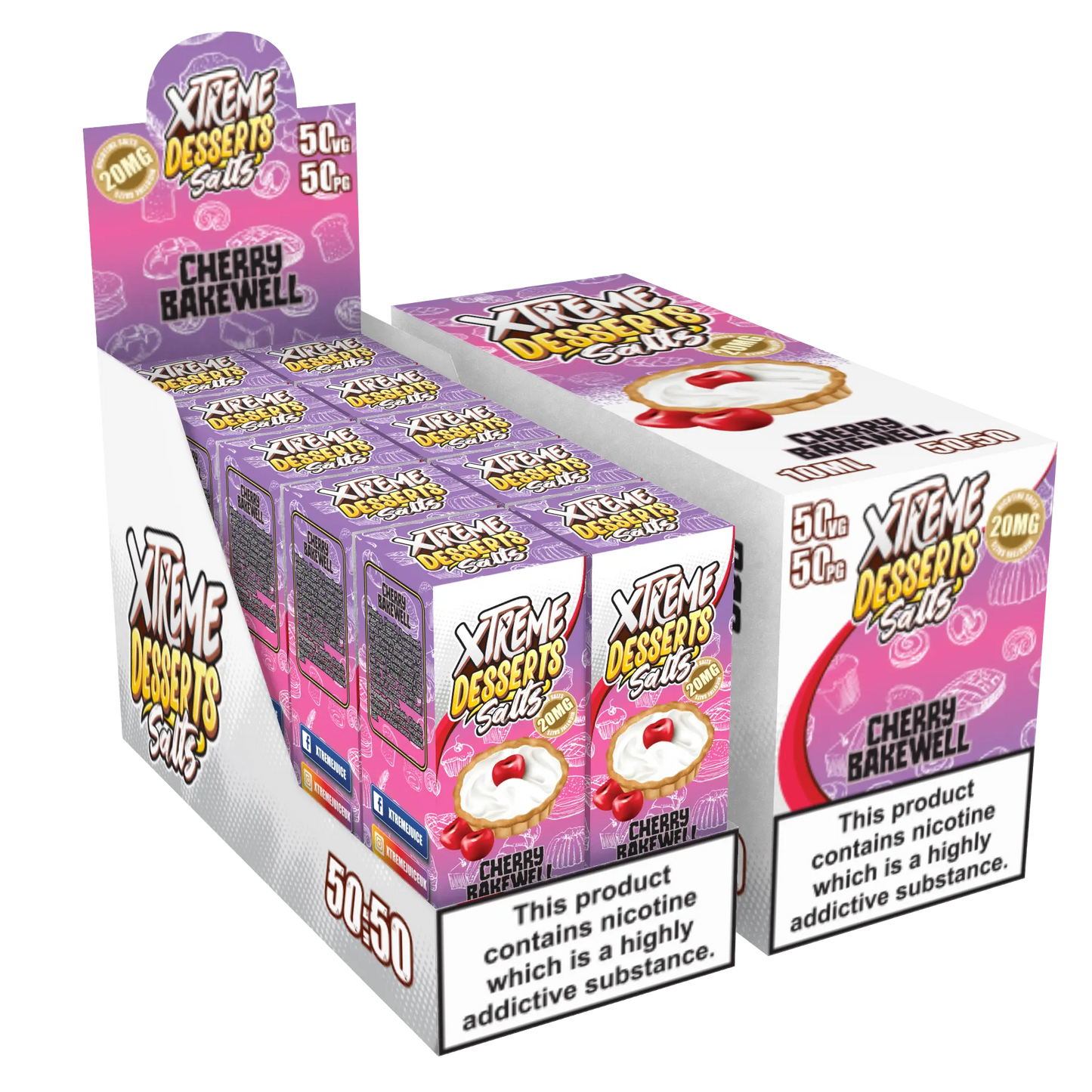 Cherry Bakewell Nic Salt 10ml - Xtreme Desserts 10mg & 20mg Xtreme Desserts Salts