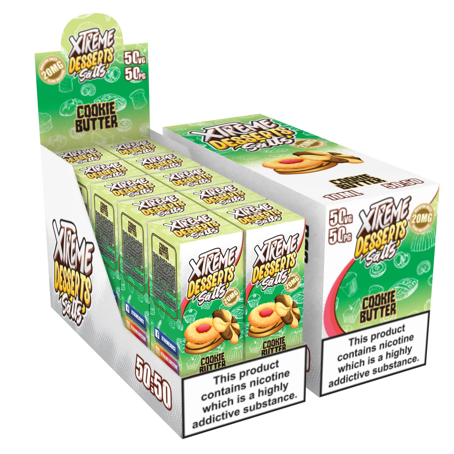 Cookie Butter Nic Salt E-Liquid 10ml - Xtreme Desserts 10mg & 20mg Xtreme Desserts Salts