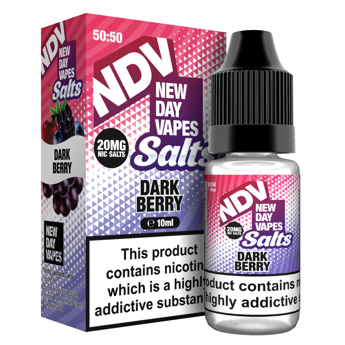 Dark Berry Nic Salt E-Liquid 10ml - NDV Salts 10mg & 20mg NDV Salts
