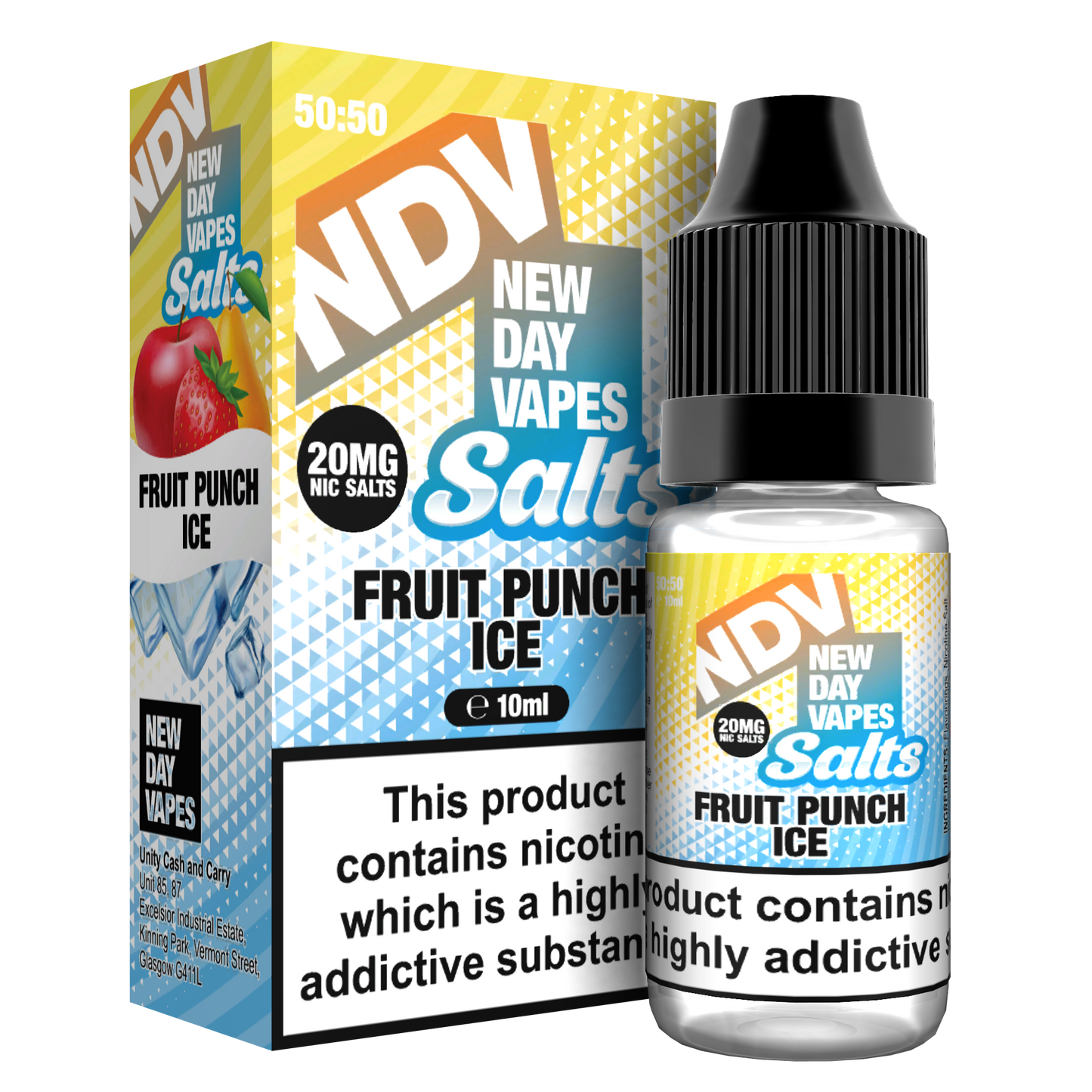 Fruit Punch Ice Nic Salt E-Liquid 10ml - NDV Salts 10mg & 20mg NDV Salts