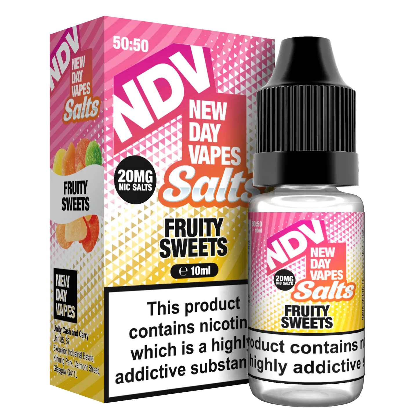 Fruity Sweets Nic Salt E-Liquid 10ml - NDV Salts 10mg & 20mg NDV Salts