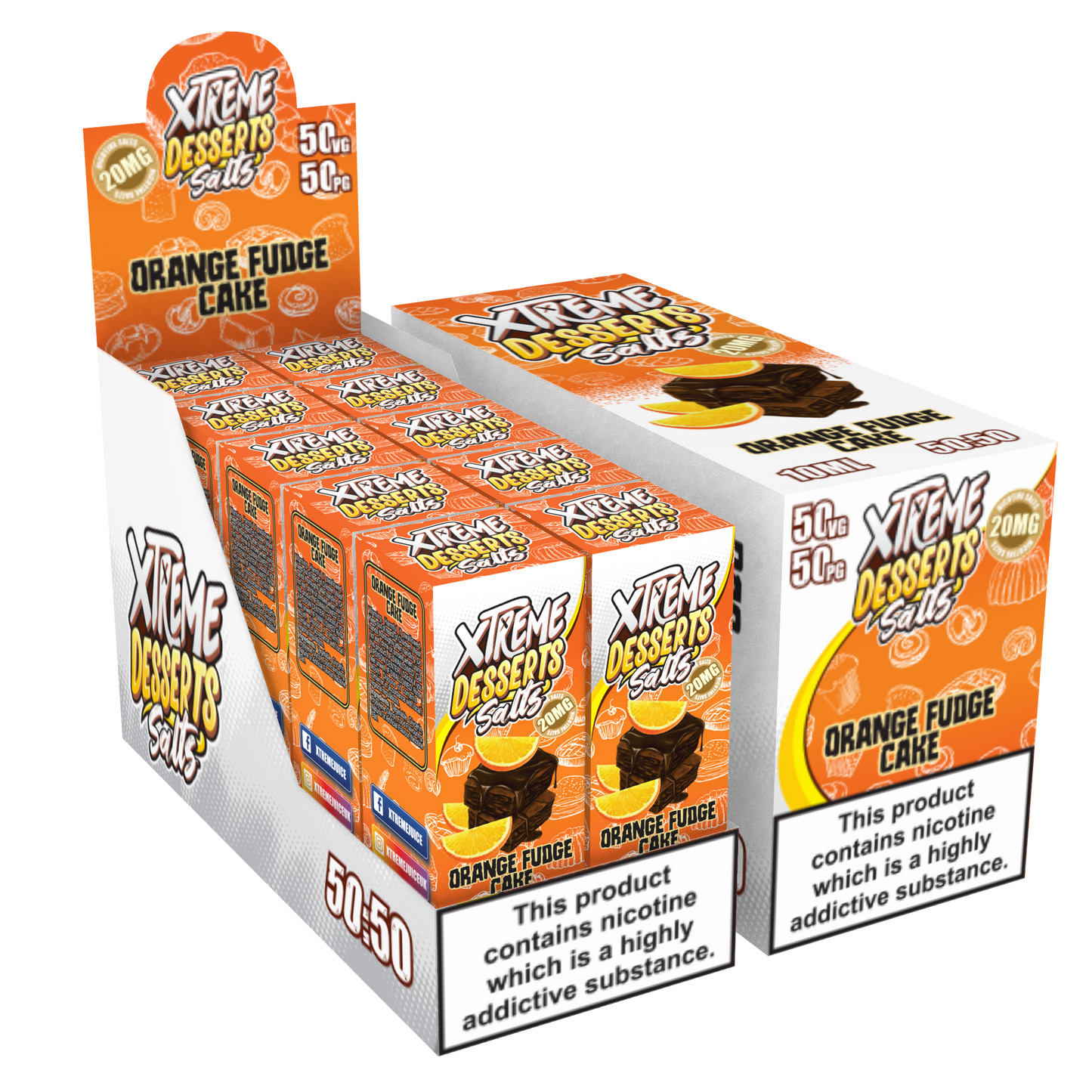 Orange Fudge Cake Nic Salt 10ml - Xtreme Desserts 10mg & 20mg