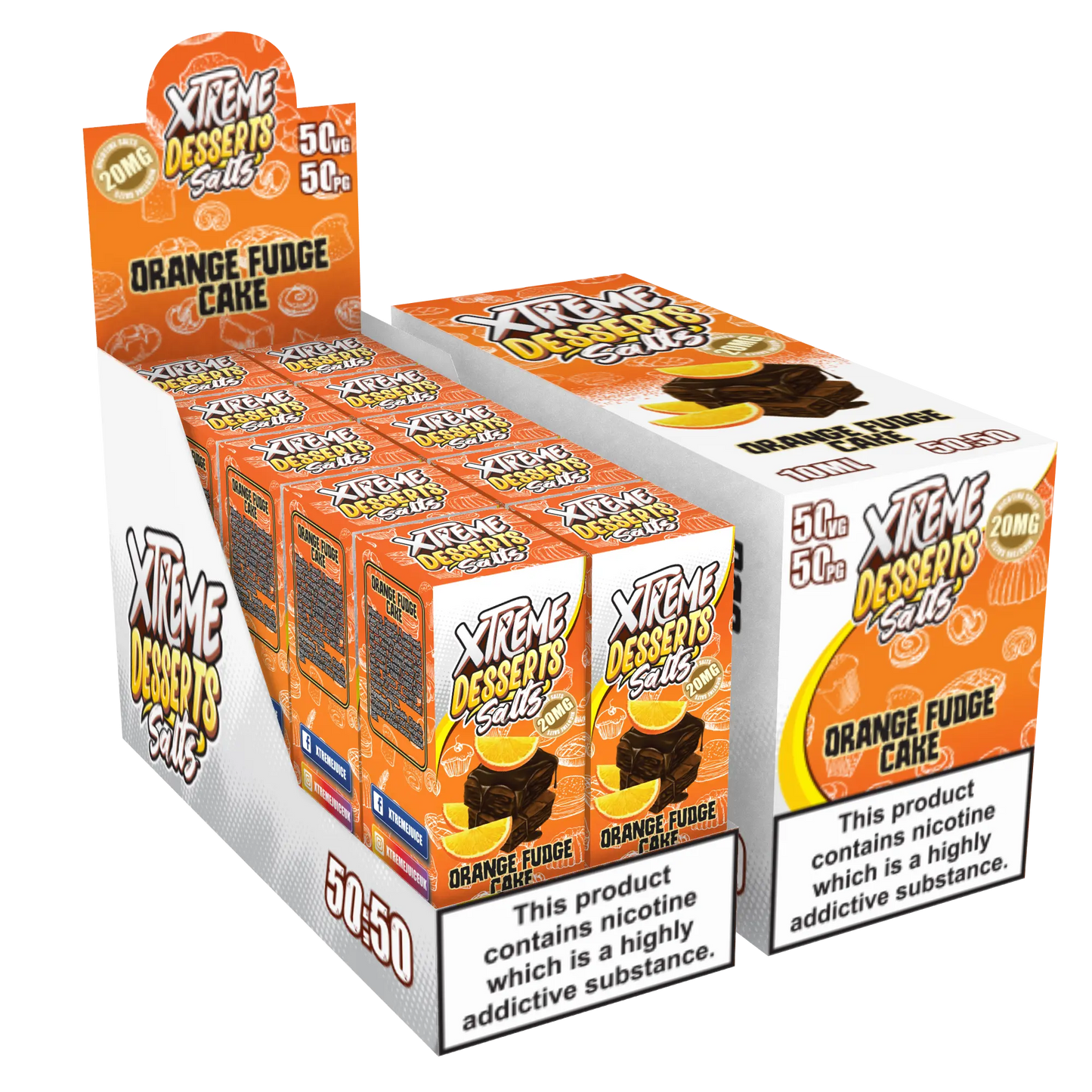 Orange Fudge Cake Nic Salt 10ml - Xtreme Desserts 10mg & 20mg Xtreme Desserts Salts