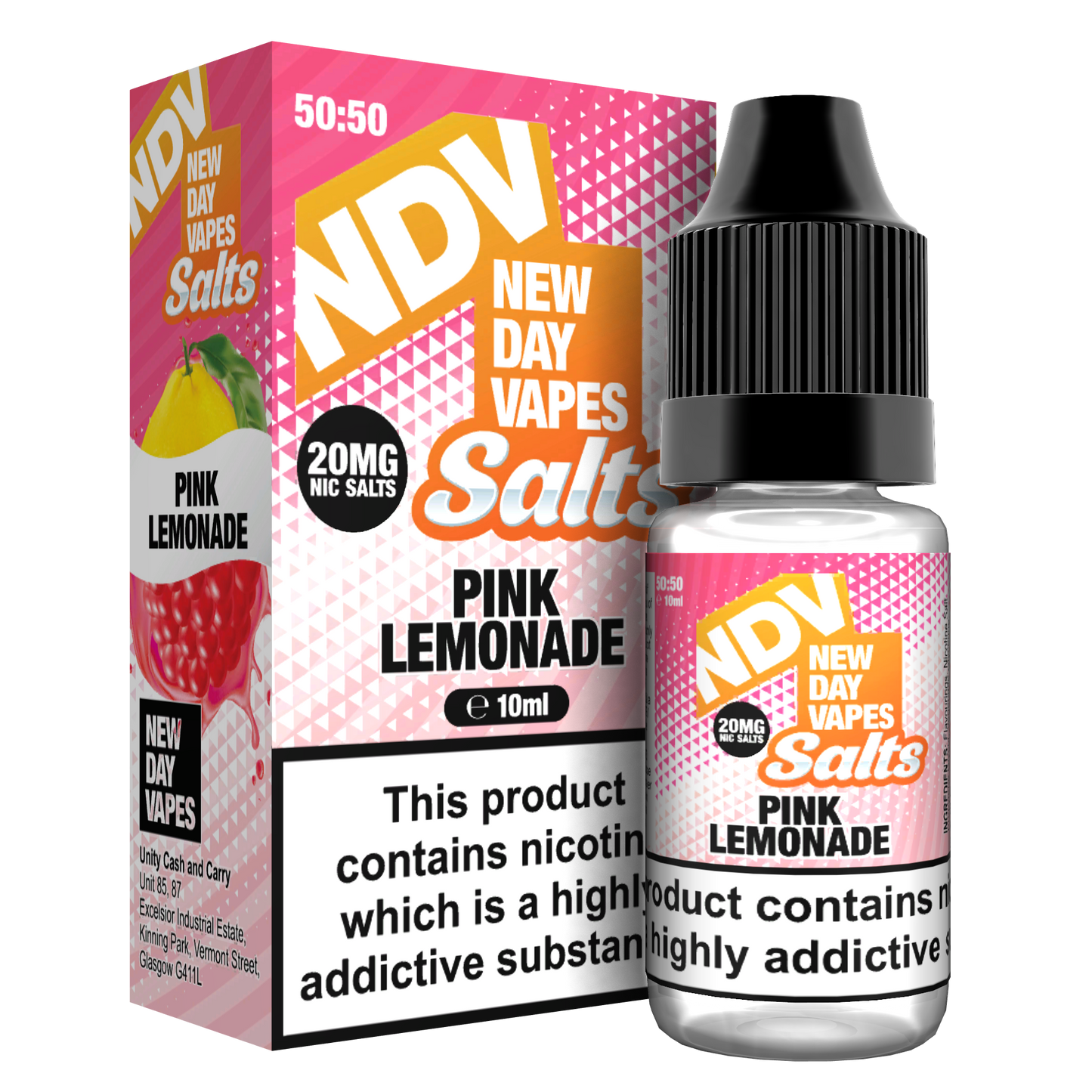 Pink Lemonade Nic Salt E-Liquid 10ml - Pink Dust NDV 10mg & 20mg NDV Salts