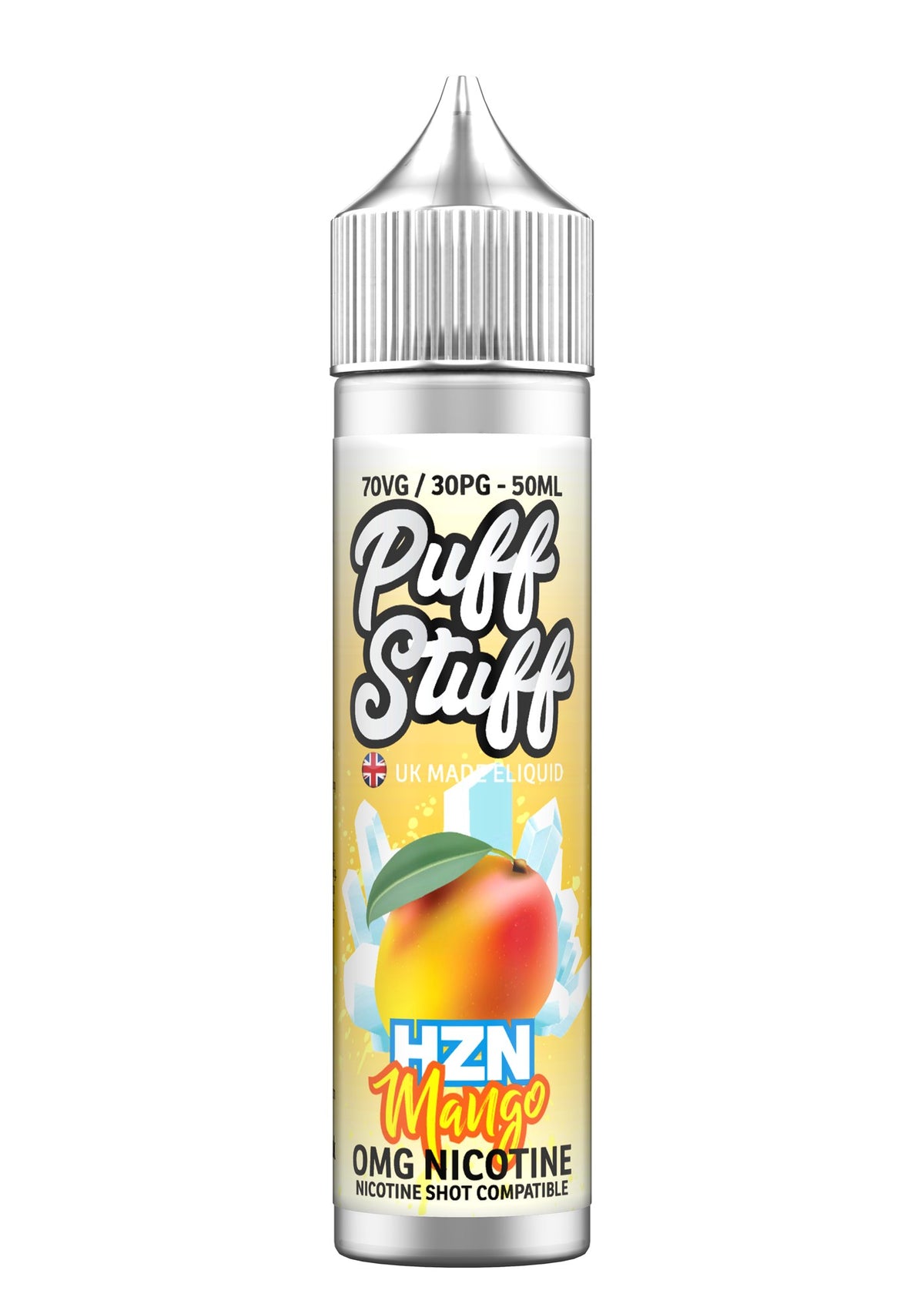 Puff Stuff HZN Mango 50ml shortfill e-liquid bottle