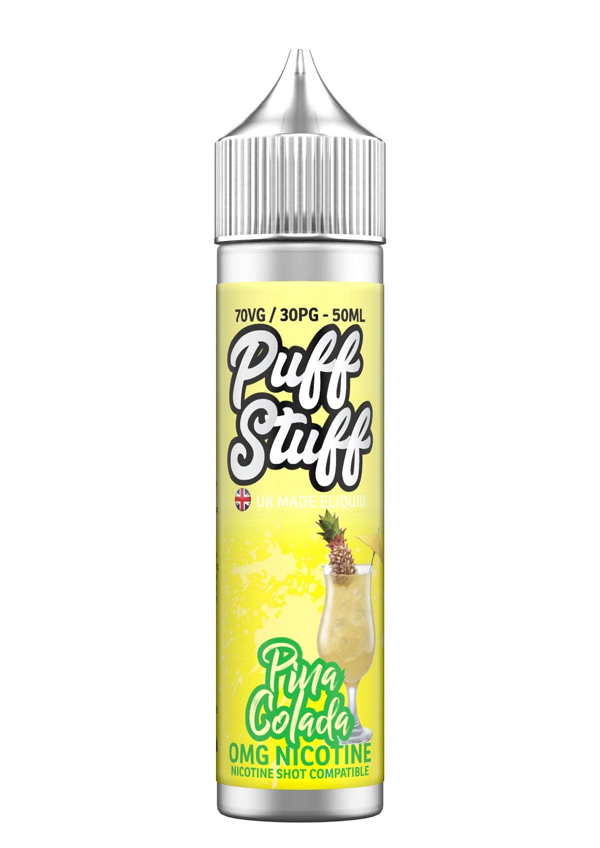 Puff Stuff Pina Colada 50ml shortfill e-liquid bottle