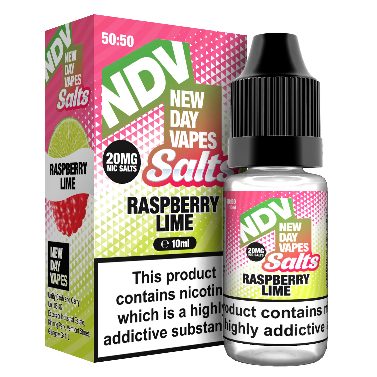 Raspberry Lime Nic Salt E-Liquid 10ml - NDV Salts 10mg & 20mg NDV Salts