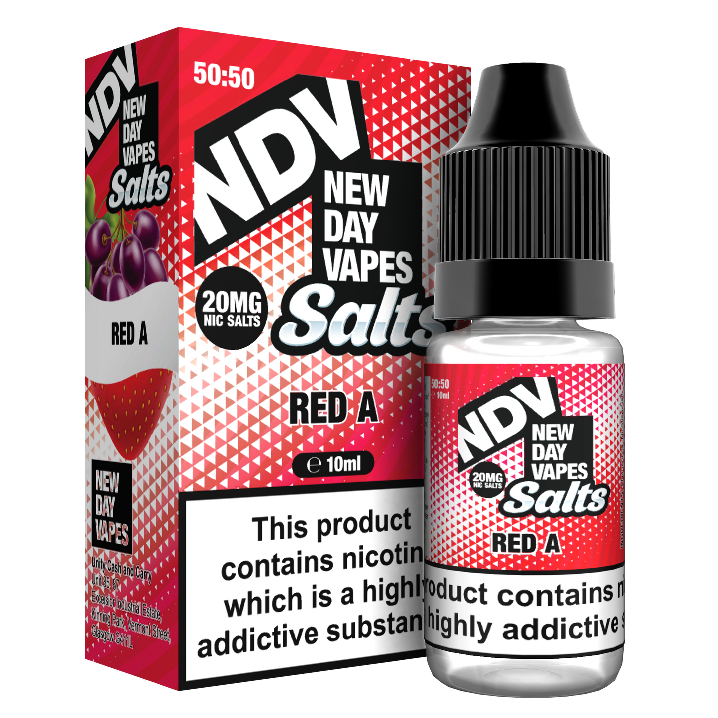 Red A Nic Salt E-Liquid 10ml - NDV Salts 10mg & 20mg