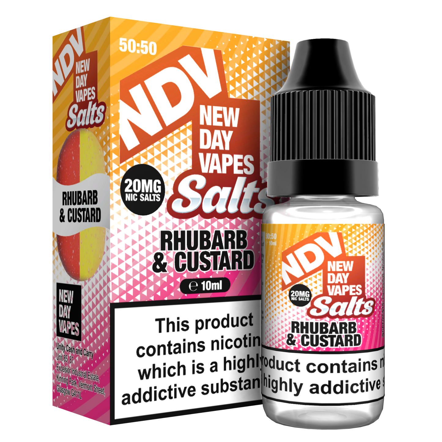 Rhubarb Custard Nic Salt E-Liquid 10ml - NDV Salts 10mg & 20mg NDV Salts