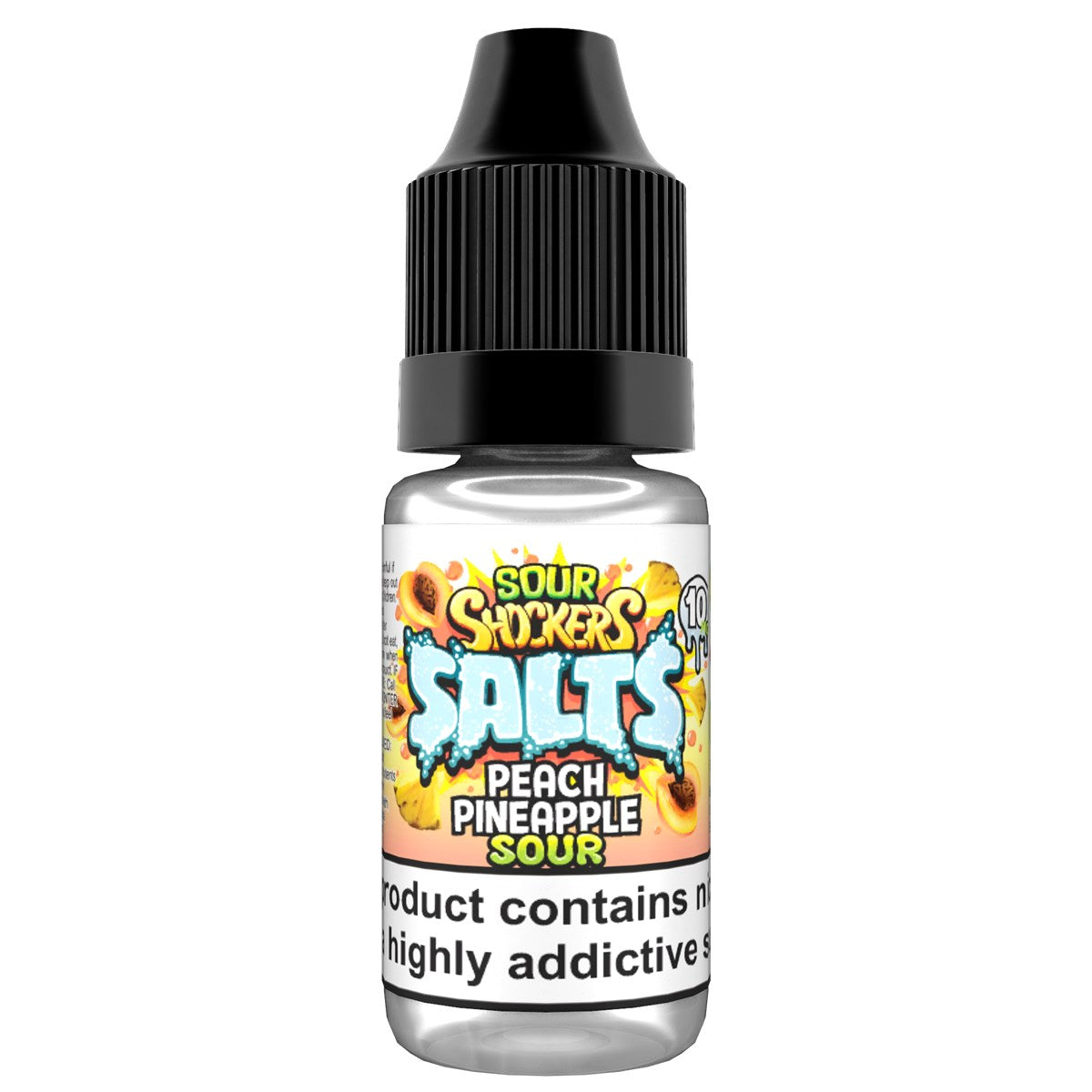 Sour Shockers Salts Peach Pineapple Sour 10ml nic salt bottle