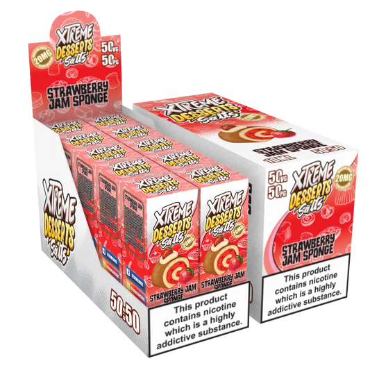 Strawberry Jam Sponge Nic Salt E-Liquid 10ml - Xtreme Desserts 10mg 20mg Xtreme Desserts Salts
