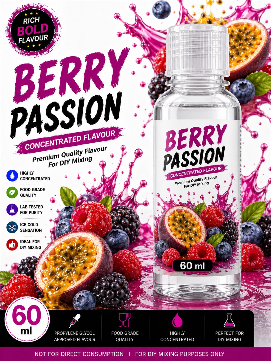Berry Passion 60ml DIY e-liquid flavour concentrate