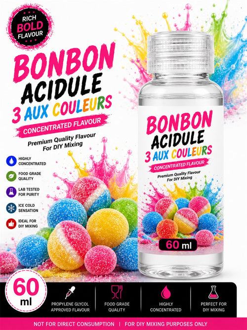 Bonbon Acidule 3 Aux Couleurs 60ml DIY e-liquid flavour concentrate