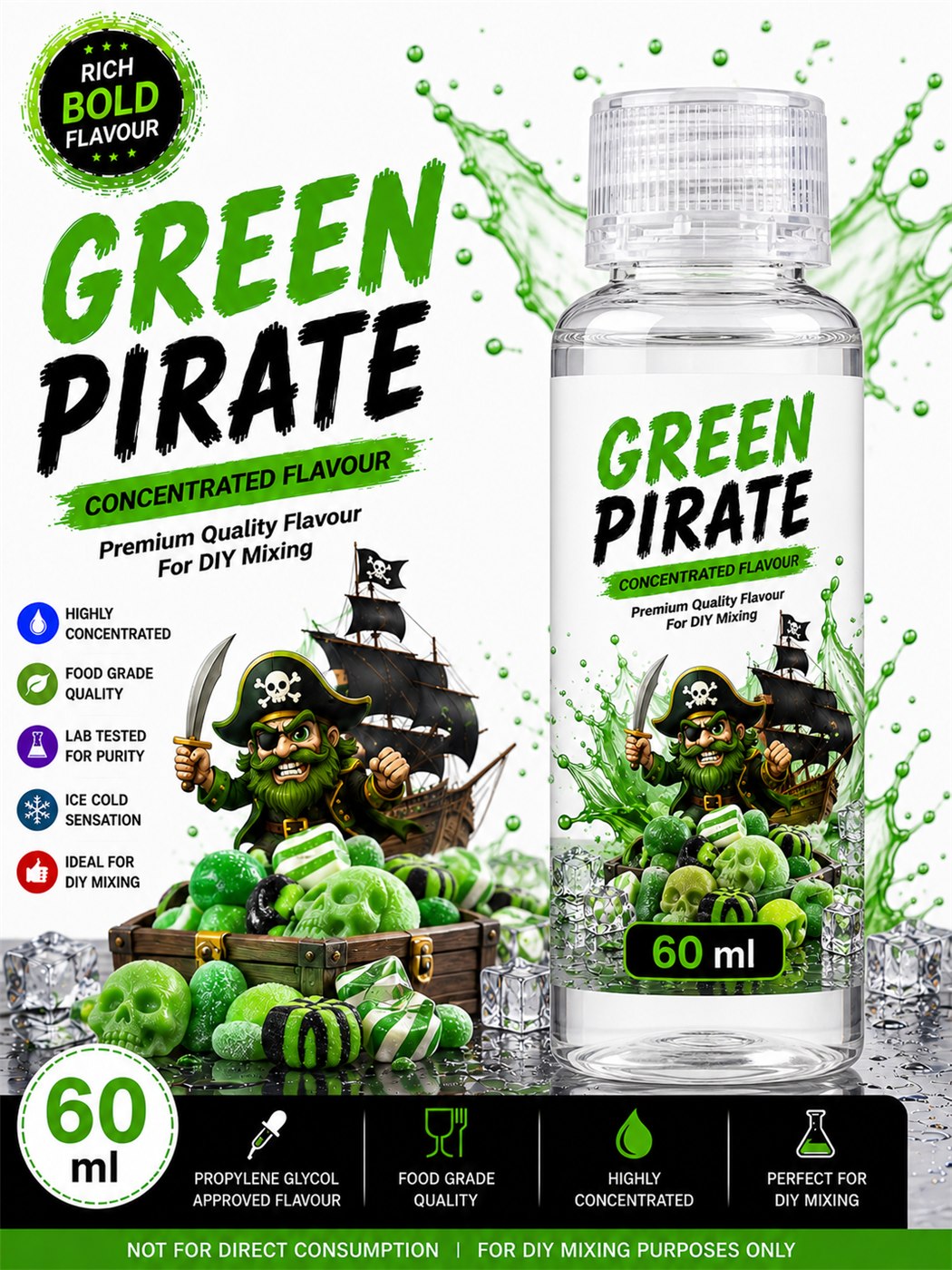 Green Pirate 60ml DIY e-liquid flavour concentrate