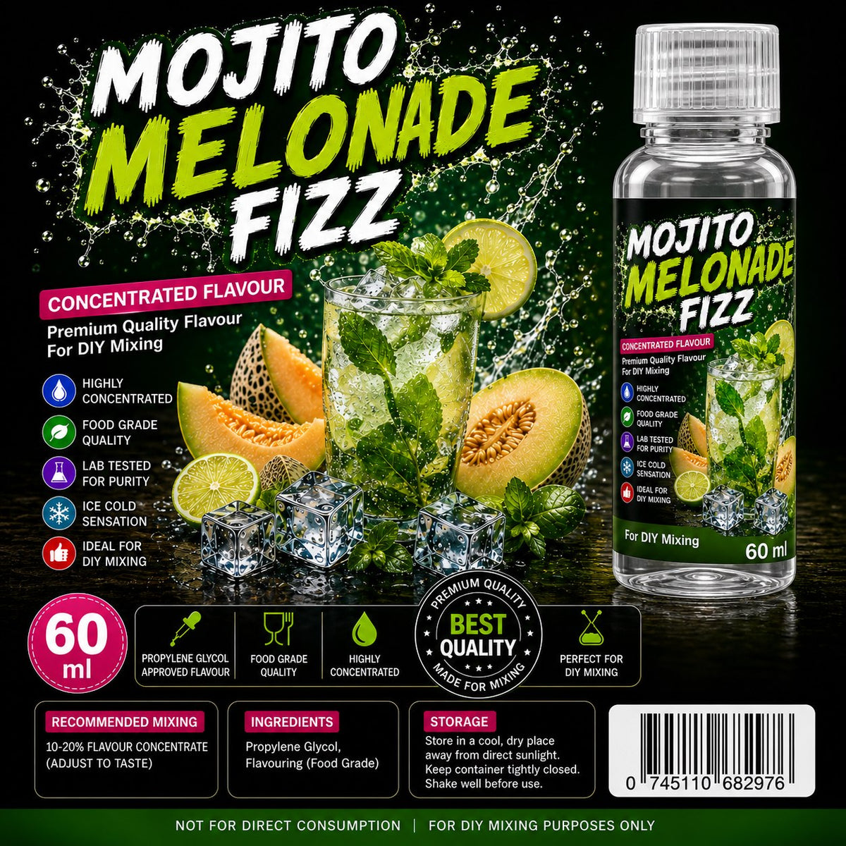 Mojito Melonade Fizz 60ml DIY e-liquid flavour concentrate