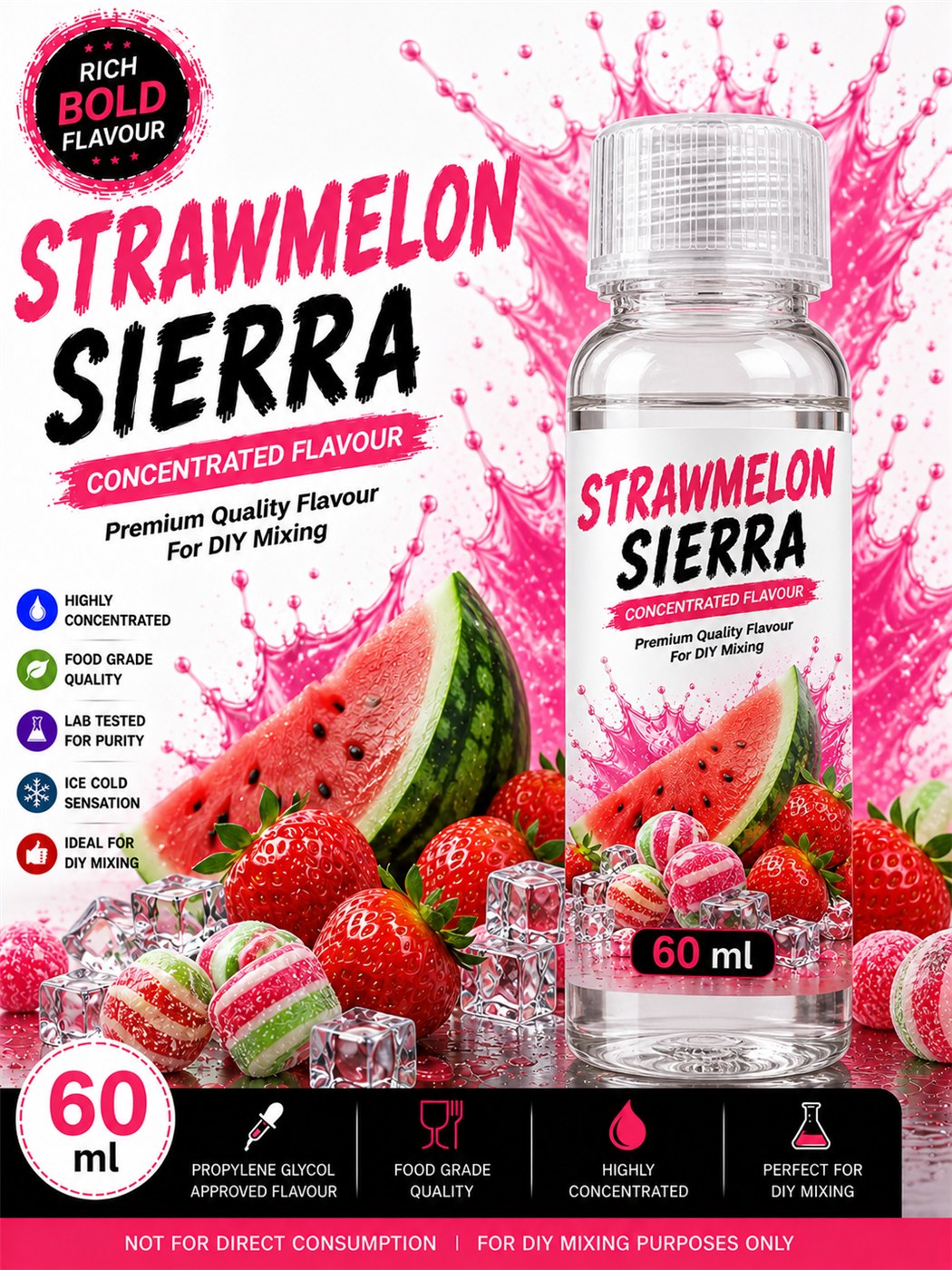 Strawmelon Sierra 60ml DIY e-liquid flavour concentrate
