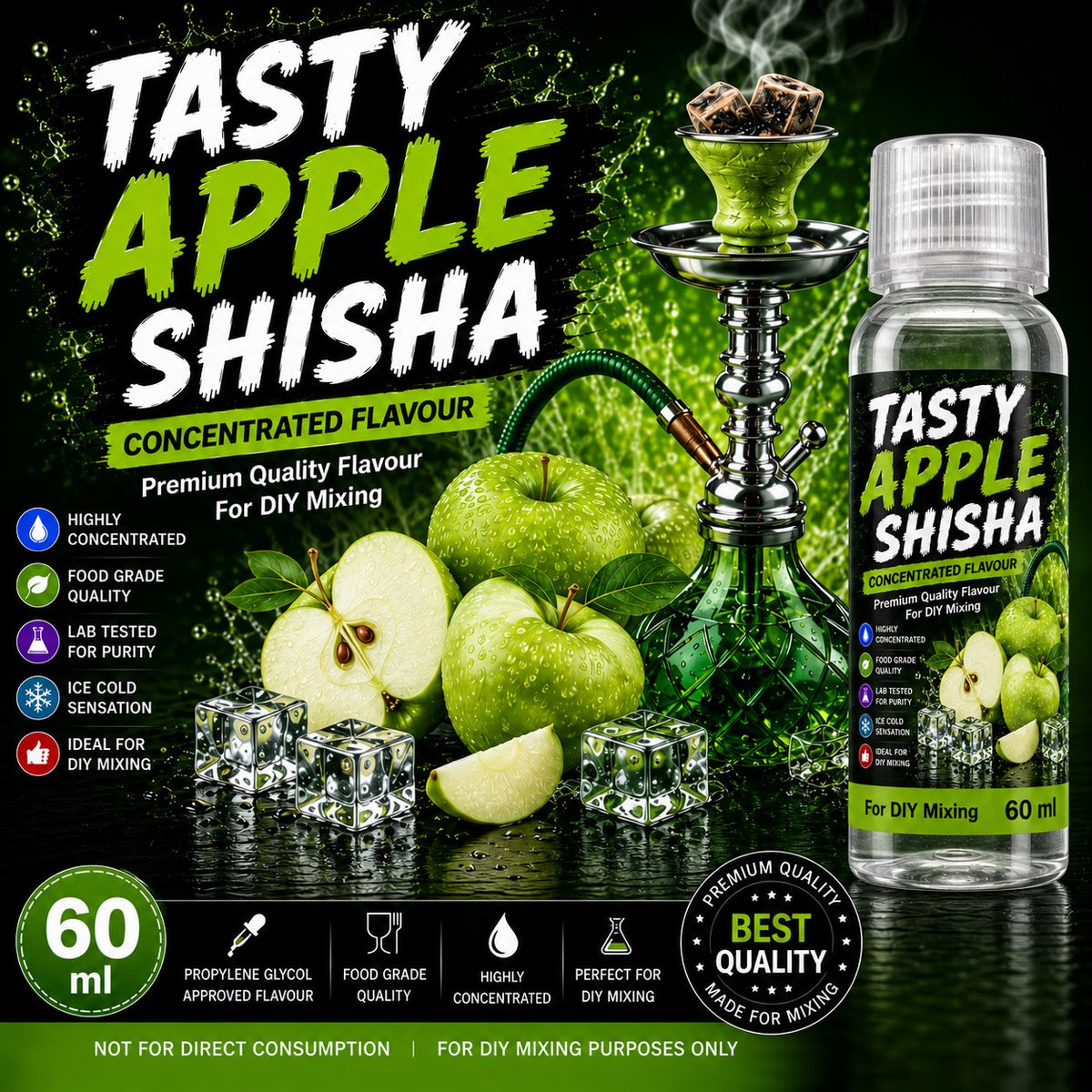 Tasty Apple Shisha 60ml DIY e-liquid flavour concentrate