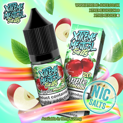 Apple Menthol Nic Salt E-Liquid 10ml - Xtreme Menthol 10mg & 20mg