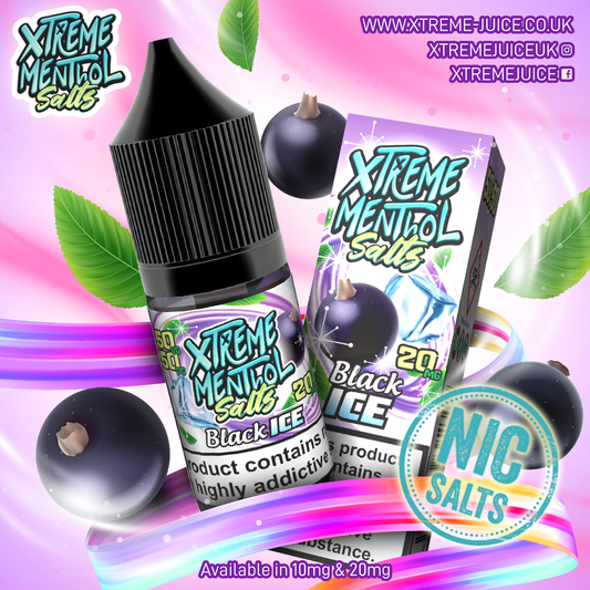 Black Ice Nic Salt E-Liquid - 10mg & 20mg By Xtreme Menthol Salts