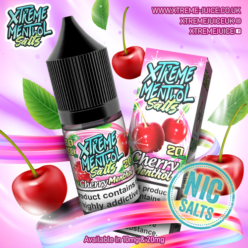 Cherry Menthol Nic Salt E-Liquid - 10mg & 20mg By Xtreme Menthol Salts