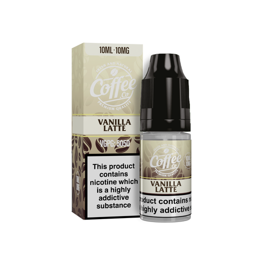 Vanilla Lattee Nic Salt E-Liquid 10mg & 20mg by Coffee Co Salts