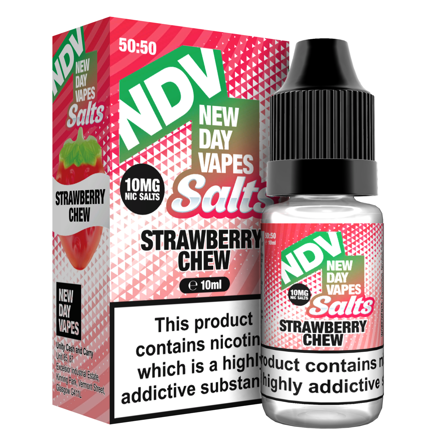 Strawberry Chew Nic Salt E-Liquid 10ml - NDV Salts 10mg & 20mg